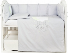 Постільний комплект 6 ел Babycentre & Twins Moonlight 4011-BTMO-10, grey, білий/сірий